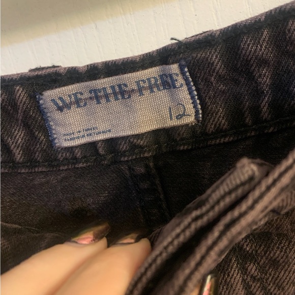 Free People We The Free Come As You Are Black Denim Jean Maxi Skirt Size 12 - Picture 3 of 7